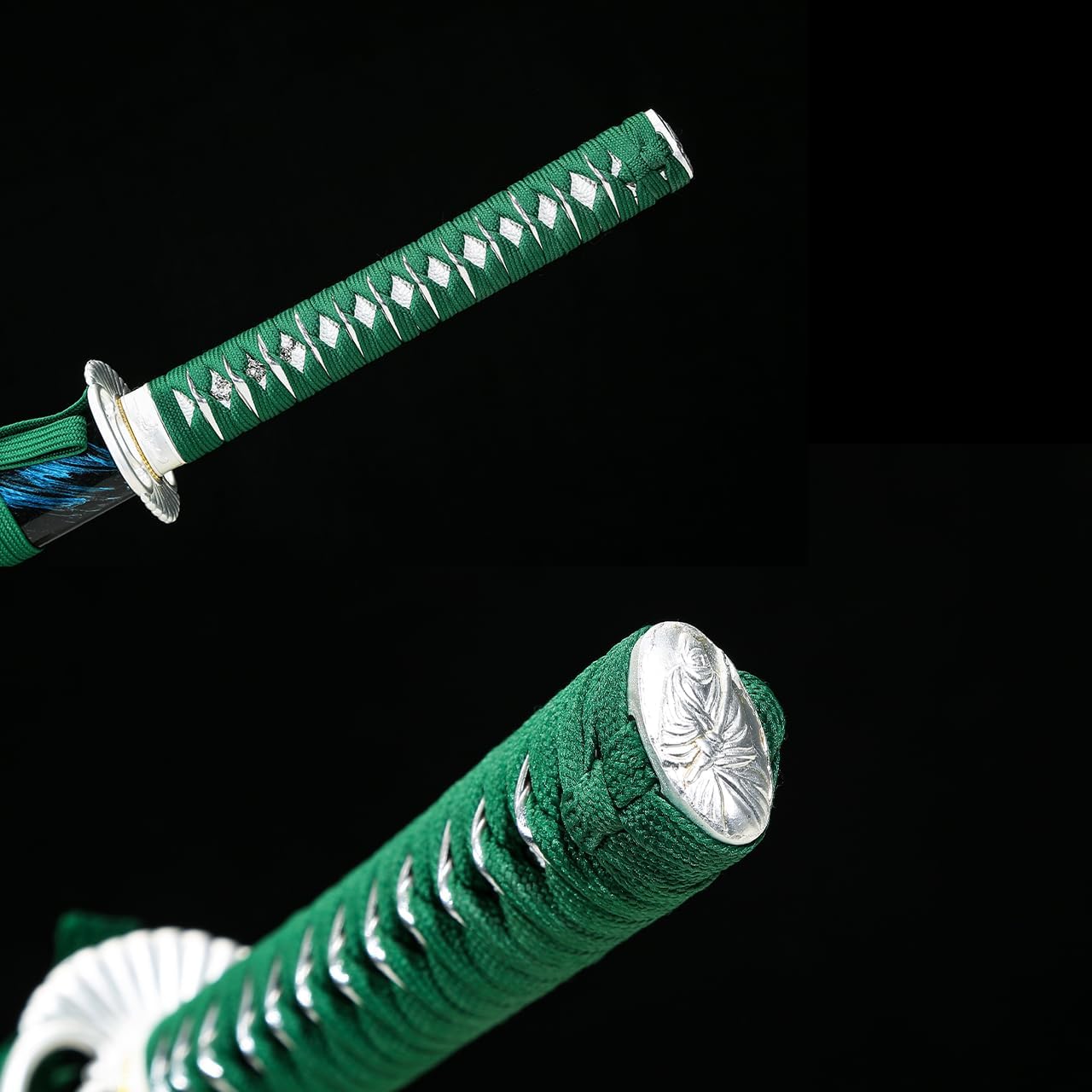 Kamaiwo-1045/1060 Handmade Hand Forged Authentic,Japanese Katana Samurai Swords are a Unique Gift for Men - Full Tang High Carbon Steel Makes a Memorable for Martial Arts Collectors,Blue - Image 2