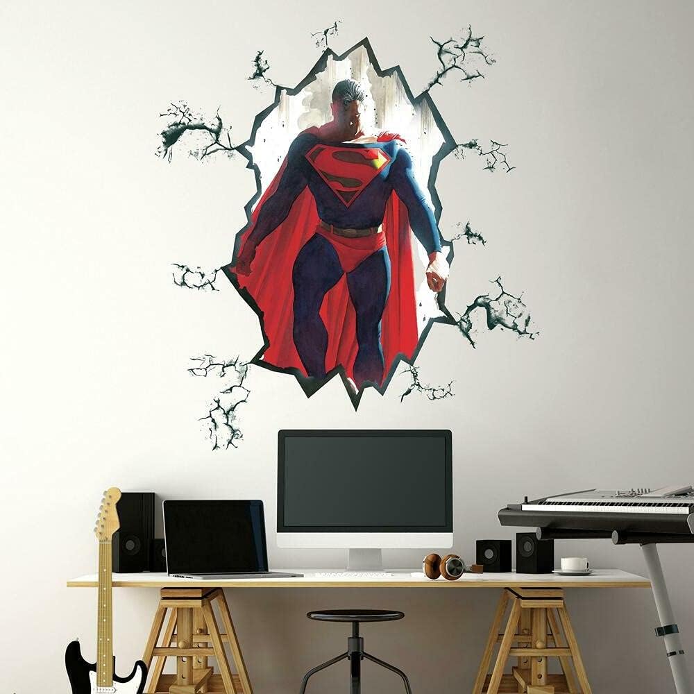 値引きする Roommates Rmk4945tbm Alex Ross Superman Cracked Giant Peel And Stick Wall Decal並行輸入品 期間限定 半額以下