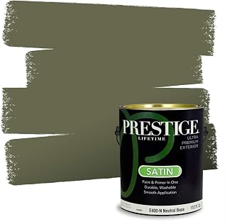 Paints Exterior Paint and Primer In One, 1-Gallon, Satin, Comparable Match of Sherwin Williams* Oakmoss*