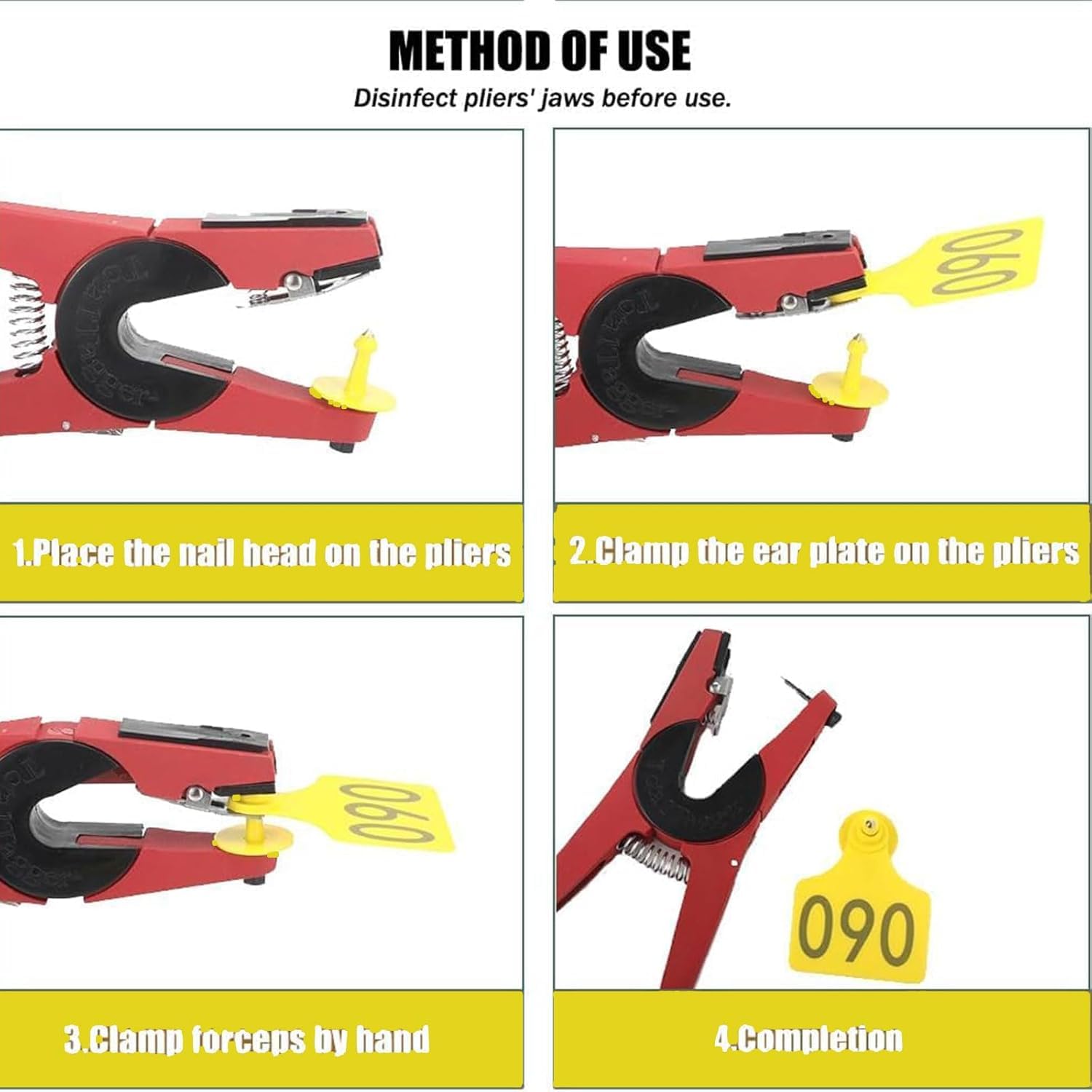 marchi auricolari, 100pcs Marcatore Auricolare Bovino Numerato 401-500 Blu