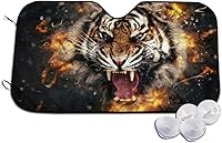 Vista 2 de Parasol personalizado para parabrisas de vehículo, protector de ventana frontal con diseño reflectante, protector contra rayos UV para automóviles