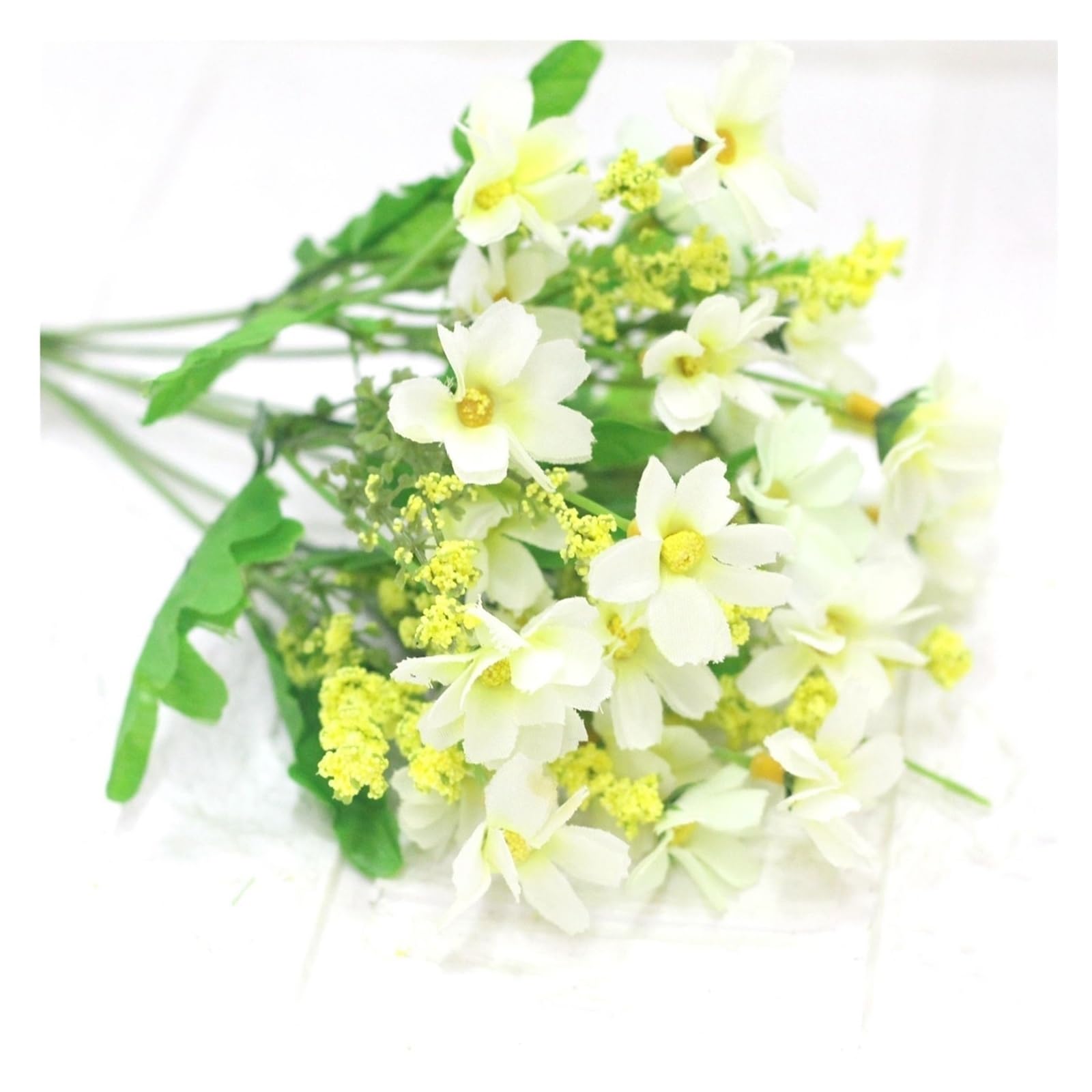 Hhmmei2024-23 Faux Flowers with Vase ﻿ Artificial Gerbera Daisy Flower Bouquet for Home Garden Decoration DIY Wedding Arches Wall Bridal Artificial Flowers(E)