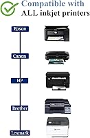 Vista 2 de Botellas universales de tinta de repuesto de tinte negro de 2 x 3.4 fl oz, compatibles con todas las impresoras Epson Workforce Epson EcoTank, HP