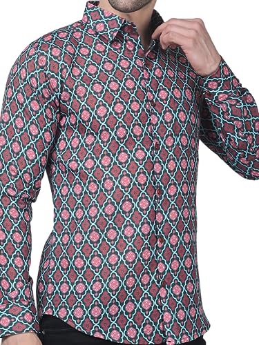 Image of TB Trybuy.in Avant-Garde Men's Printed Full Sleeve Casual Linen Shirt