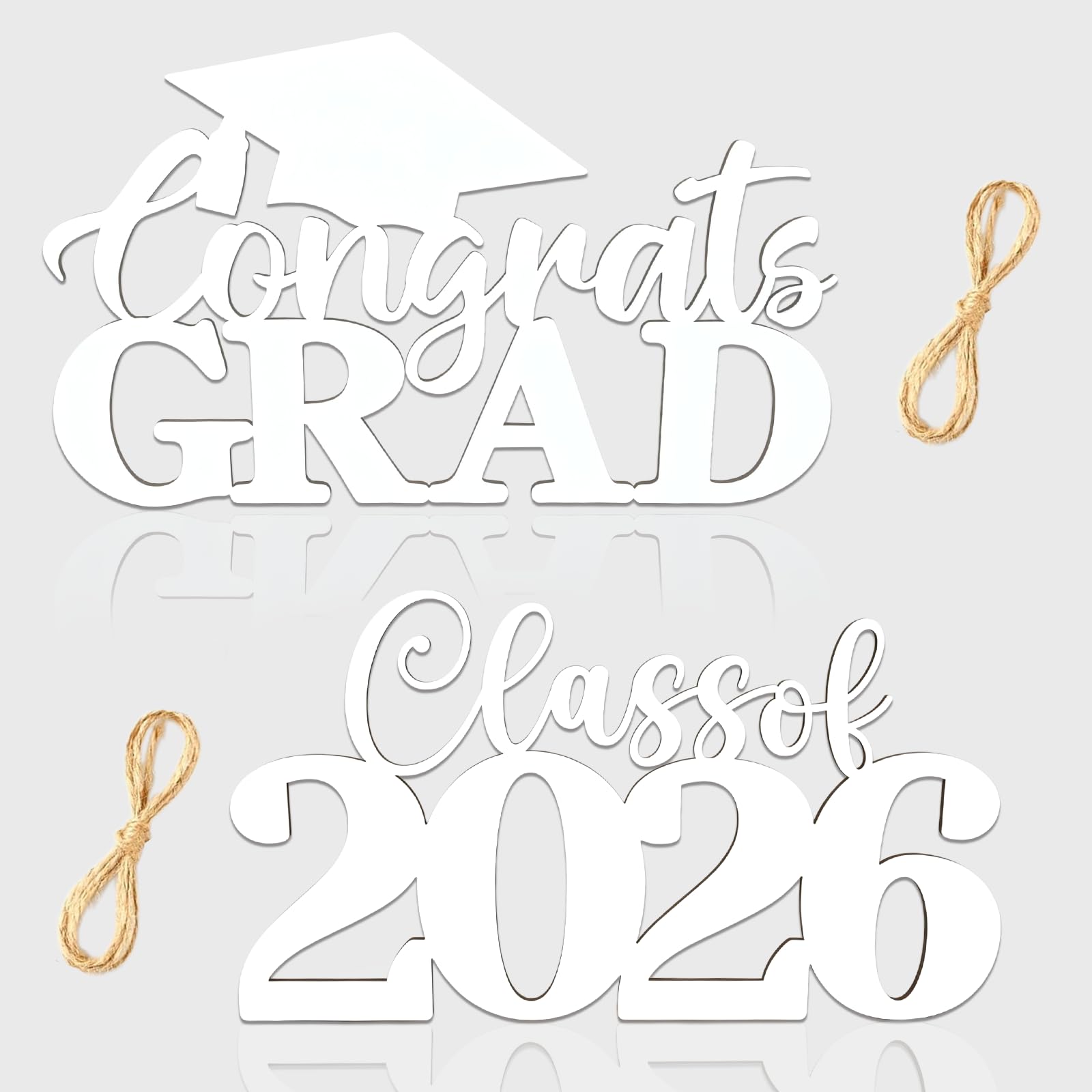 Décoration de remise de diplôme bois classe de 2026 et félicitations