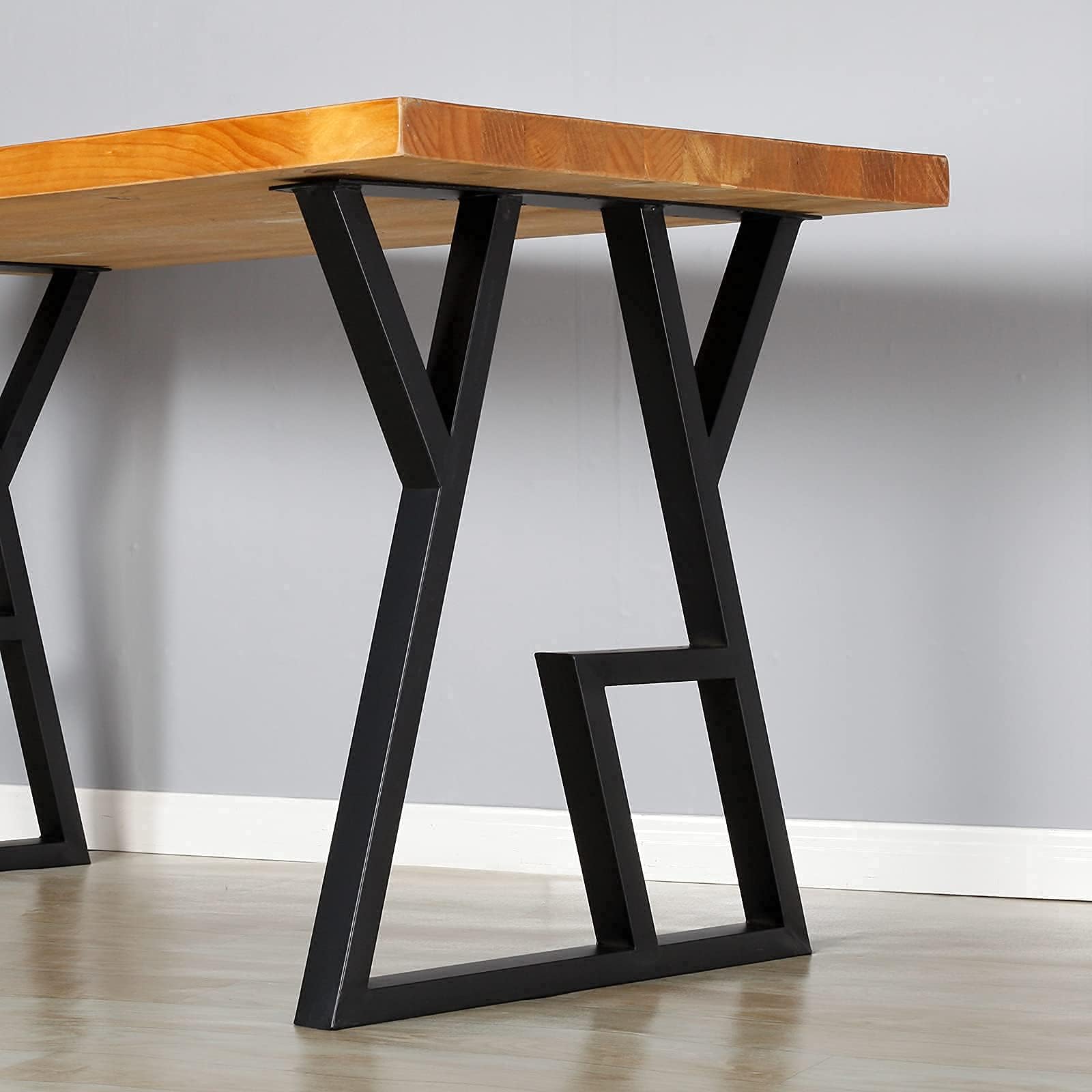 - 2 Pack Industrial Metal Furniture Legs 2 Tier 28โ H x 24โ W,DIY Decor Brackets Shelf,Coffee Dining Tables Legs,Desk Legs,Cocktail Table, Square Tube Leg Black