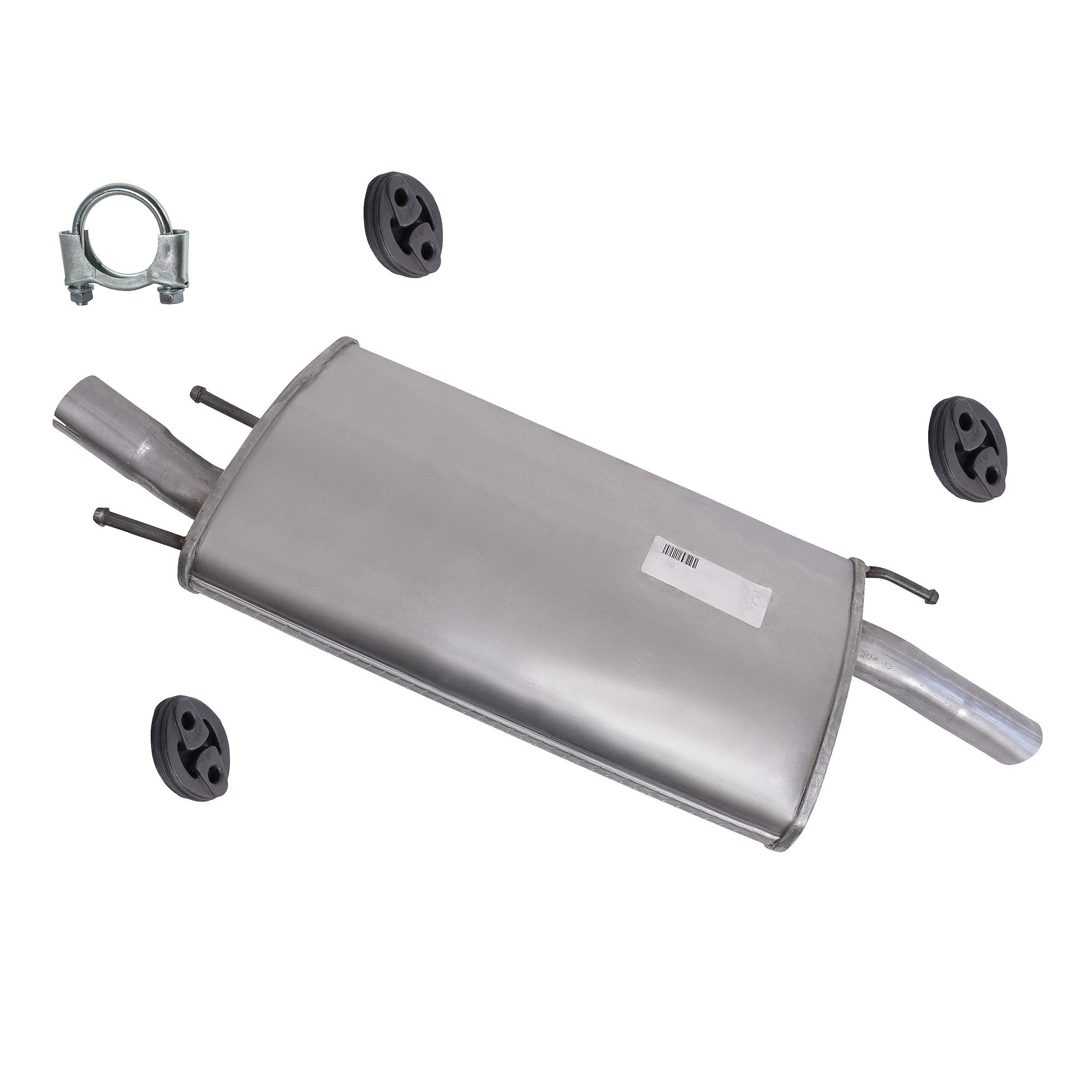 BESTPRICE Set di silenziatori di scarico 1x Silenziatore posteriore, con materiale di montaggio Compatibile con FORD FIESTA Mk4 (JA_, JB_), MAZDA 121 III (JASM, JBSM)
