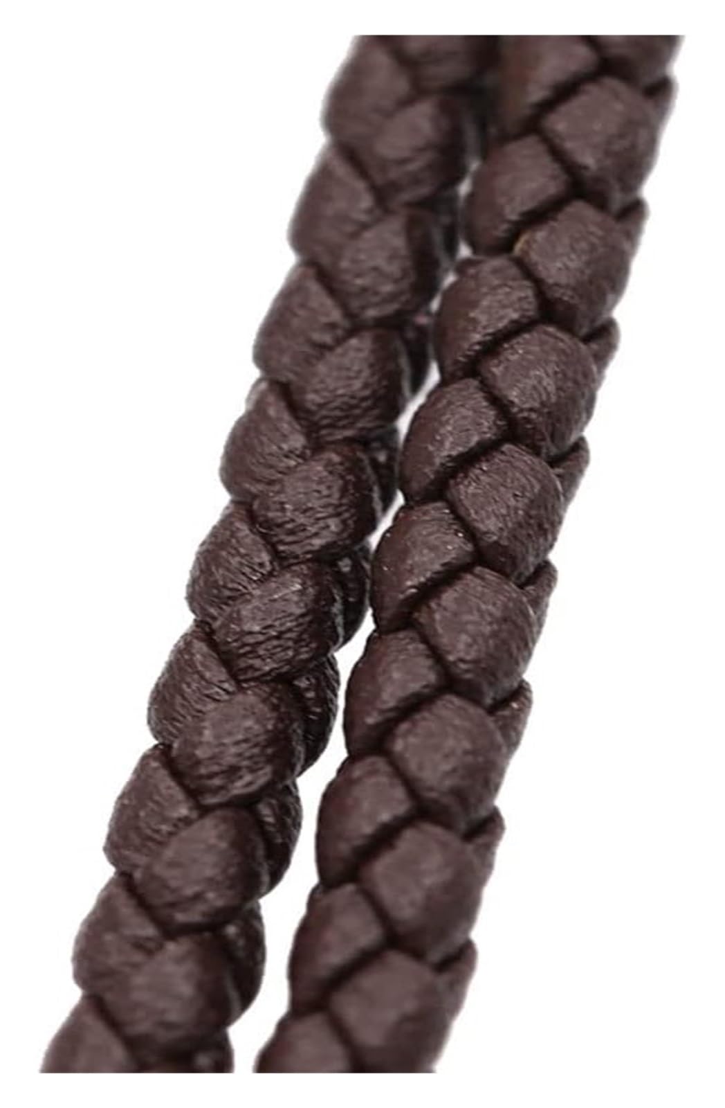 Corda for Bracciale, Corda in Pelle Fatta a Mano Fai-da-Te, Corda Intrecciata Rotonda con Bordo Grosso da 3 mm, Collana Braccialetto Intrecciato colorato da 2 Metri Materia(Coffee)