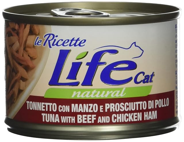 Life Cat 102311 Le Recetas con atún, Vacuno y jamón de Pollo, 150 Gramos