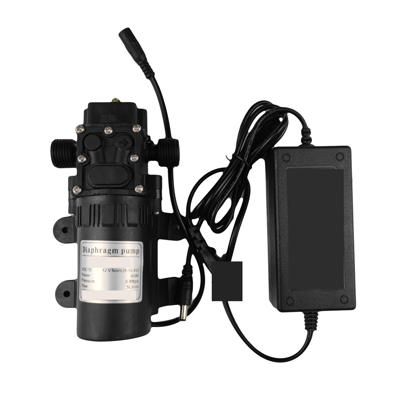 Cczrd One Color 12V Misting Pump 160Psi High Pressure Booster Diaphragm Water Sprayer Smooth Operation Flow Steady Reliable(Pump Power Supply)