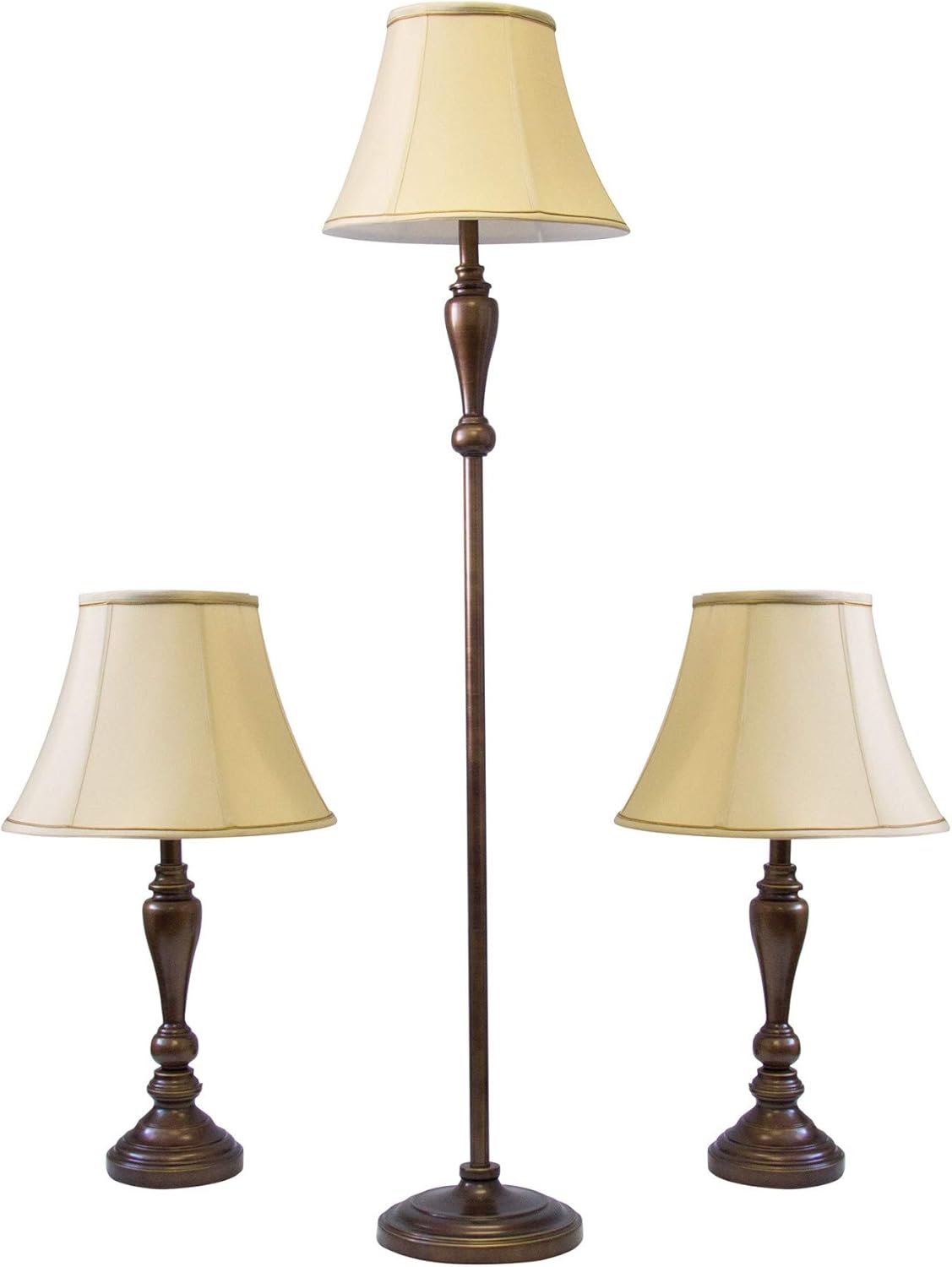 Amazon.com: Adesso 1587-26 Classic Lamp Set Containing Matching Floor Lamp and Two Table Lamps ...