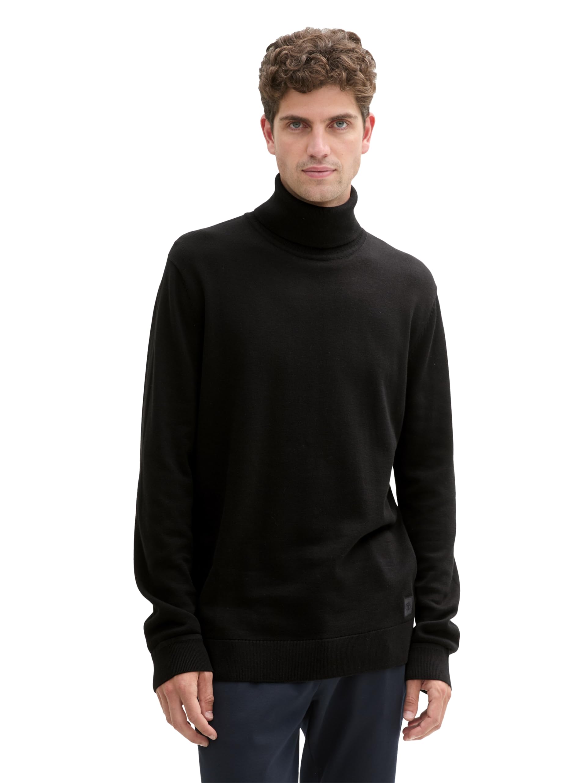 Tom Tailor Herren 1042456 Basic Rollkragenpullover aus Baumwolle
