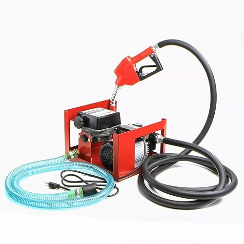 Miniatura 6 de 110 Volt Electric Diesel Oil Fuel Transfer Pump Self Priming Display Meter with 13ft Hose & Fuel Nozzle Kit