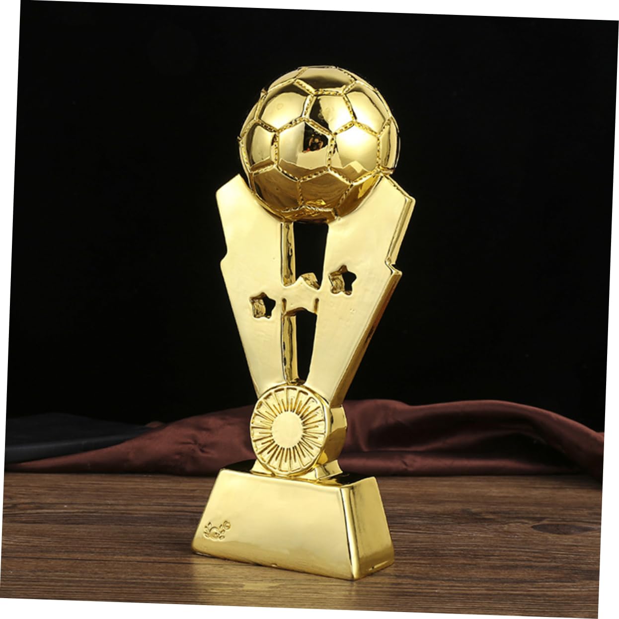 TOYANDONA Trofeo de Fútbol para Niños y Escuela, Copa de Premio de Resina Chapada Dorada, 24 Cm, Premio para Equipo Deportivo en Recreación Escolar y Fiesta