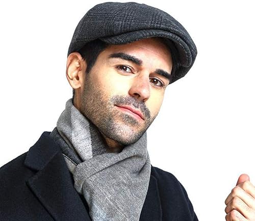 Miniatura 6 de PanPacSight Sombrero octogonal para hombre, boina vintage plana hiedra cabbie gorra de caza para novio, marido, hermano, padre