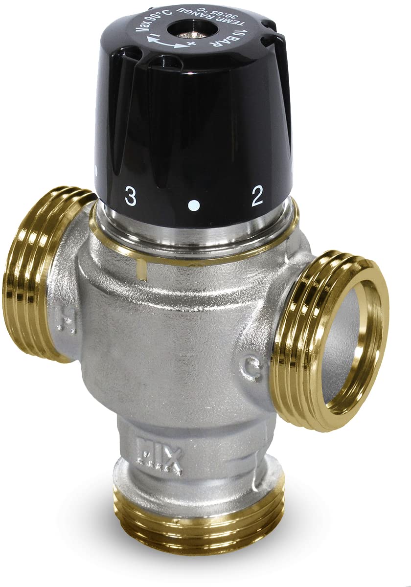 Valvola miscelatrice termostatica sanitaria con funzione antiscottatura 1"M
