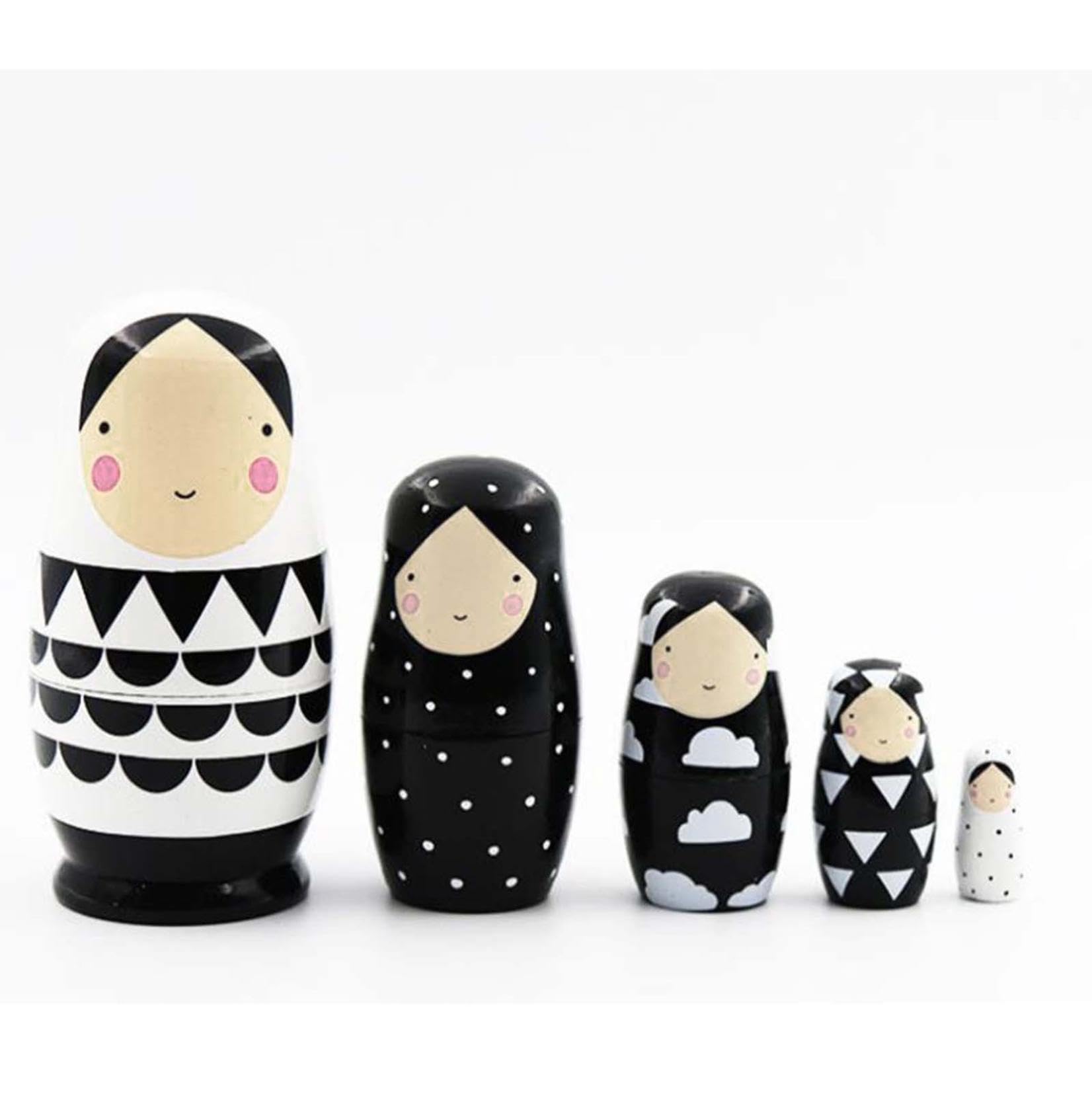 lotus.flower Wooden Unpainted Nesting Dolls DIY Blank Embryos Russian Matryoshka Dolls for Handmade Craft,Set of 5 (Set of 5)