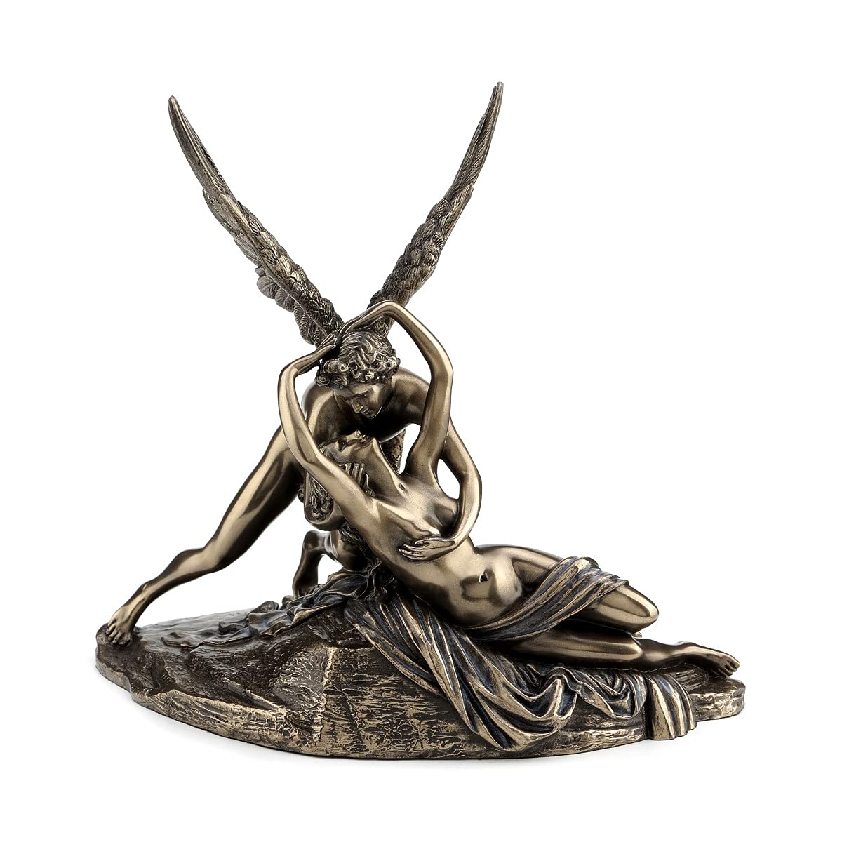 Figura Decorativa de Resina Cupido y Psyche (Antonio CANOVA). Adornos y Esculturas. Decoración Hogar. Regalos Originales. 19 x 10 x 18 cm