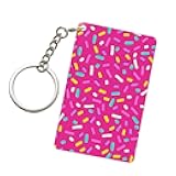 WINCCOR Rainbow Colorful Sprinkles Keychains Rectangular Acrylic Keychain Daily Key Ring Car Key Fob Holder 2X3 Inch