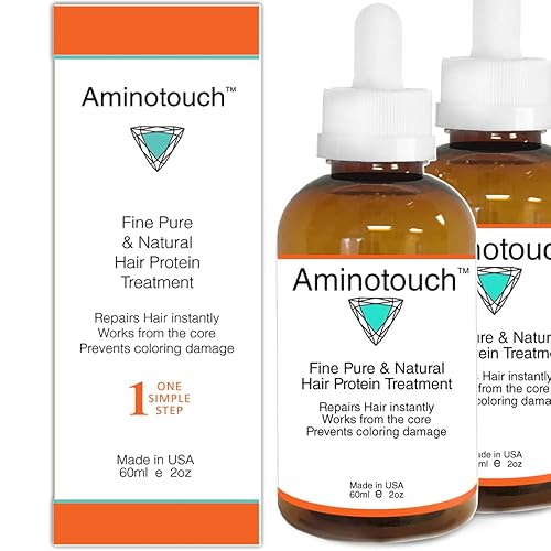 Aminotouch - Tratamiento de proteína pura natural tiro de rescate instantáneo reparación de cabello largo puntas abiertas fortalece el cabello débil