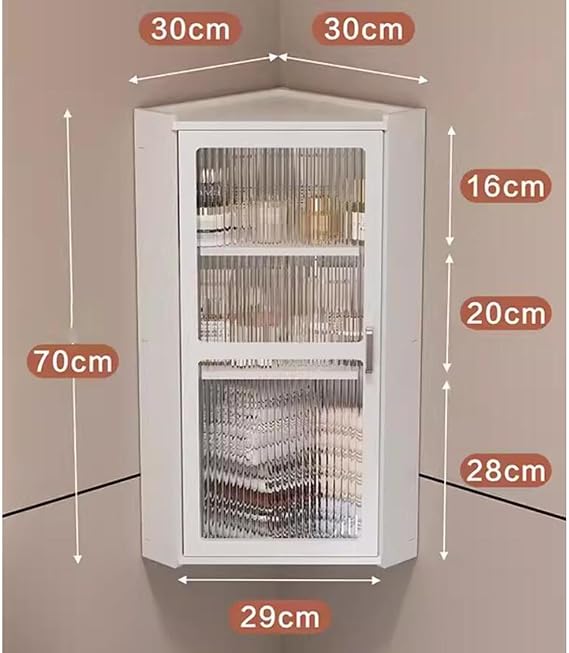 Bathroom Cosmetics Storage Rack Corner Wall-mounted Cabinet Living Room Multi-layer Storage Cabinet Kitchen Spice Floating Rack(70 * 30 * 30cm)