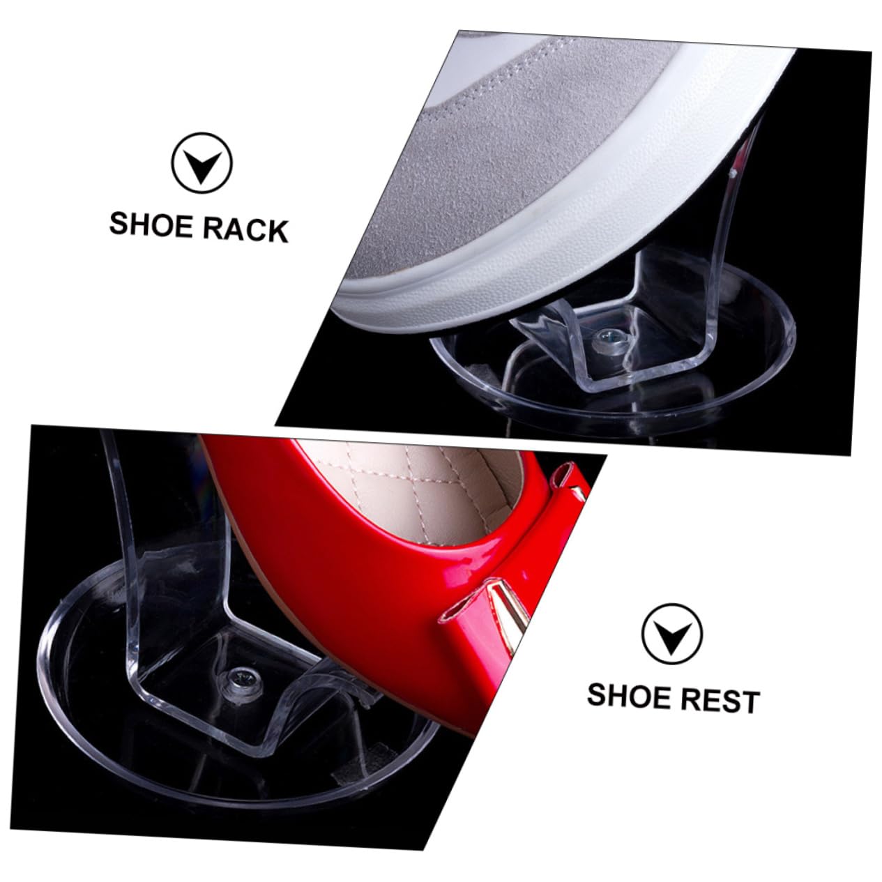 Alipis 4Pcs Shoe Display Stands for High Heels Sandals Lightweight Transparent Shoe Risers for Store Showcase