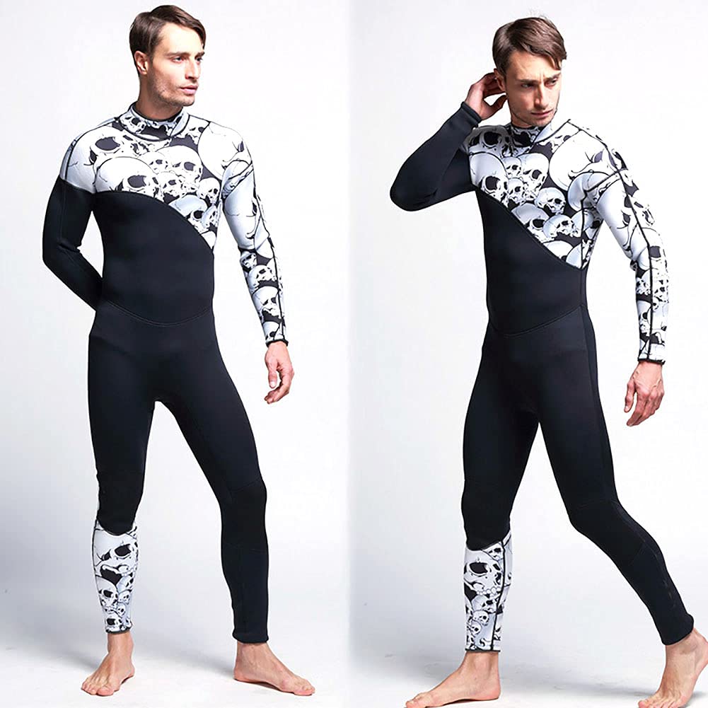 Traje de Neopreno de Buceo de Neopreno de 3 mm, Traje de Cuero Completo para Hombre, Traje de Buceo de una Pieza, Traje de Buceo para Snorkeling Kayak surfeando