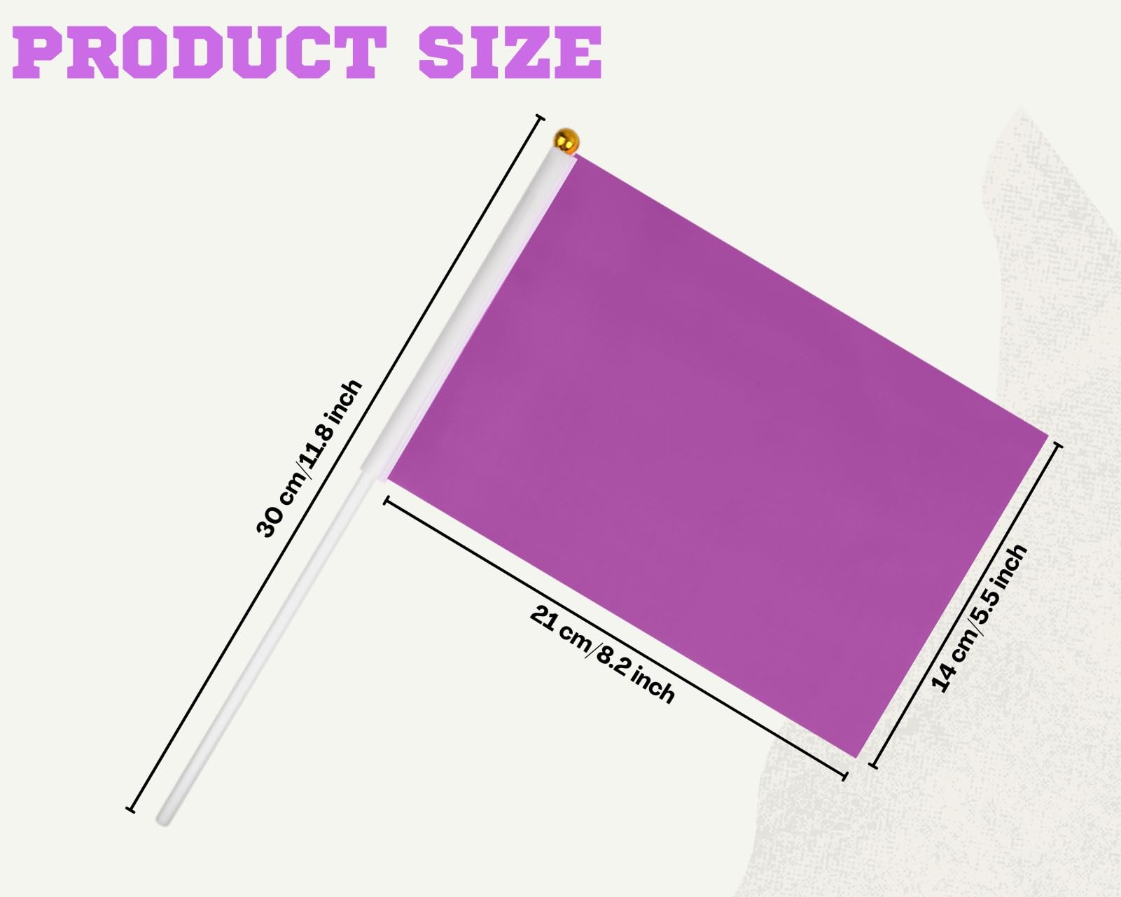 SCSpecial Small Flags 25 Pieces Mini Handheld Flags on Stick 8.2 Inch x 5.5 Inch Outdoor Flags for Parades and Decoration (Purple) - Image 2