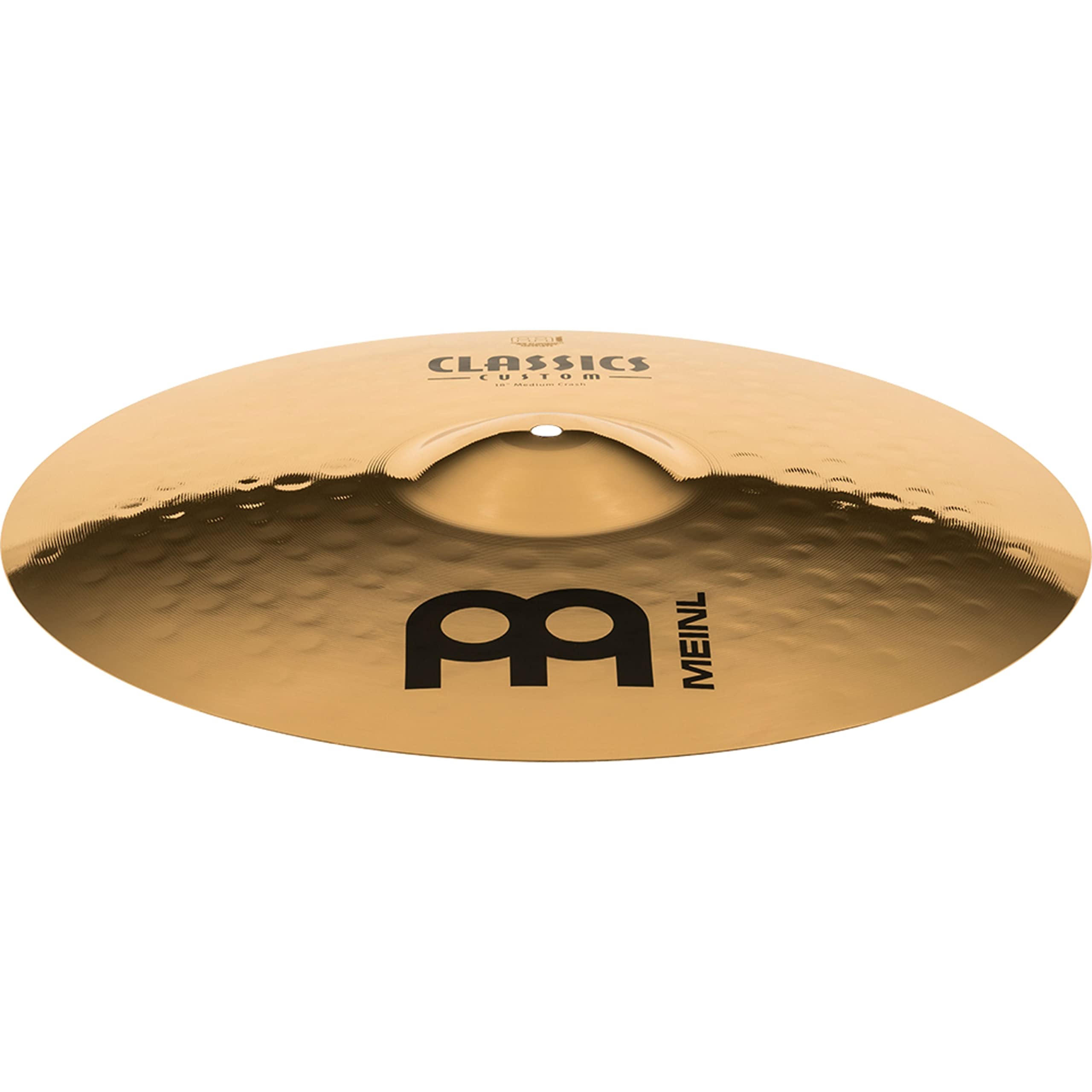 Meinl Cymbals Classics Custom Brilliant Piatto Crash Medium 18 pollici (45,72cm) per Batteria - Bronzo B12, Finitura Brillante, Prodotto in Germania (CC18MC-B)