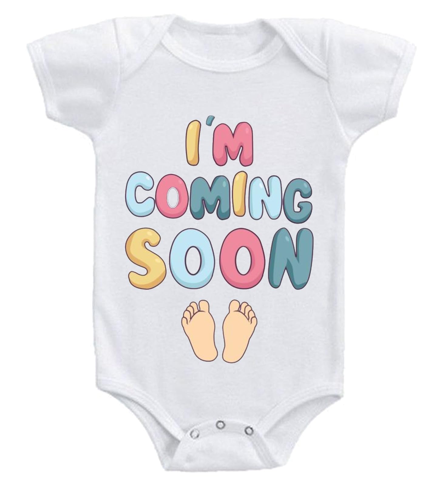 I AM ROMPERNew Born Baby Bodysuit Half Sleeve Envelope Neck Jumpsuit Onesie Coming Soon Cotton Blend Cute Rompers For Baby Boys & Girls Birthday Gift t-Shirt