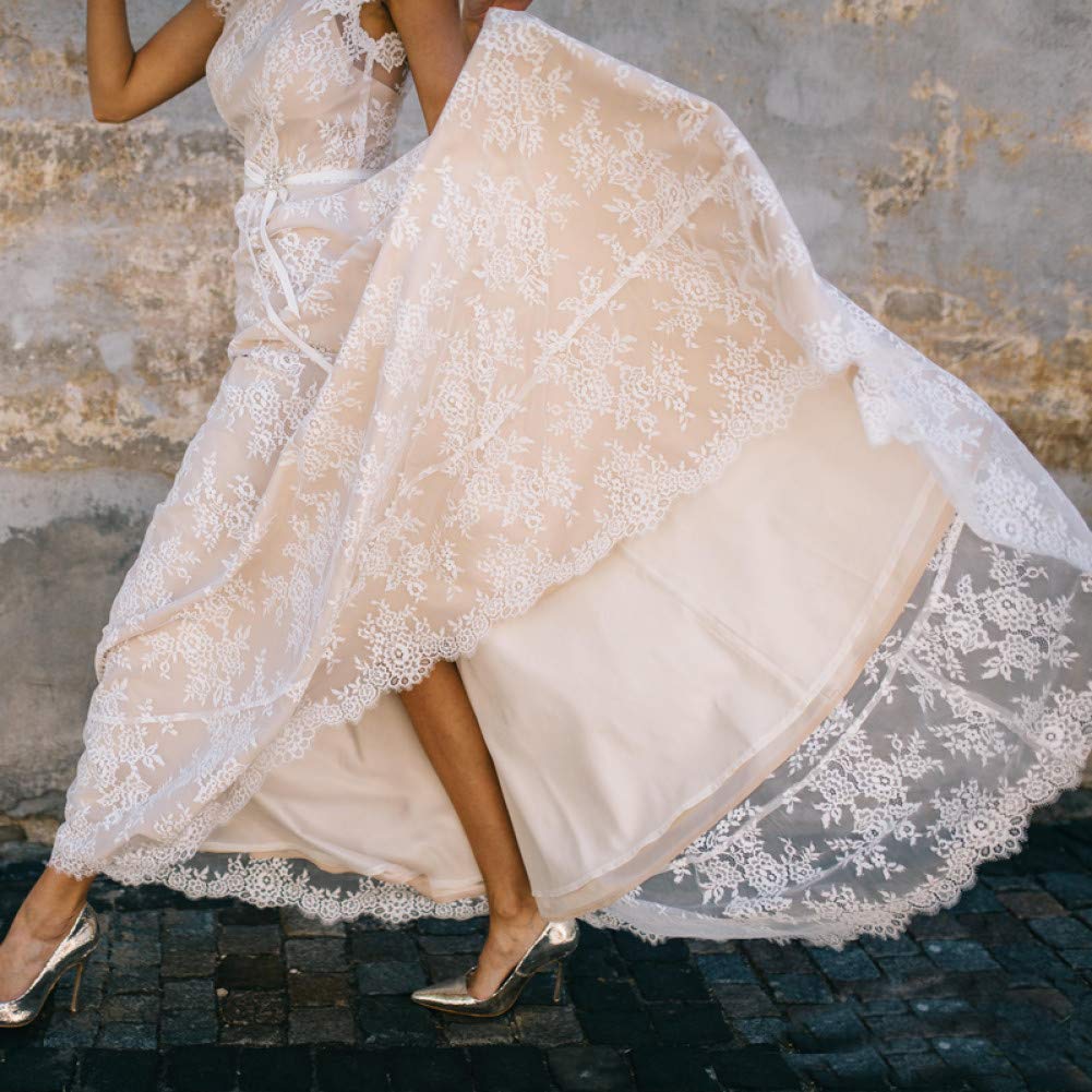 SWEETQT Bridal wedding dress Vintage Champagne Lace Bohemian Wedding Dress  A Line Cap Sleeve Sexy Backless Bridal Gown : Amazon.co.uk: Fashion