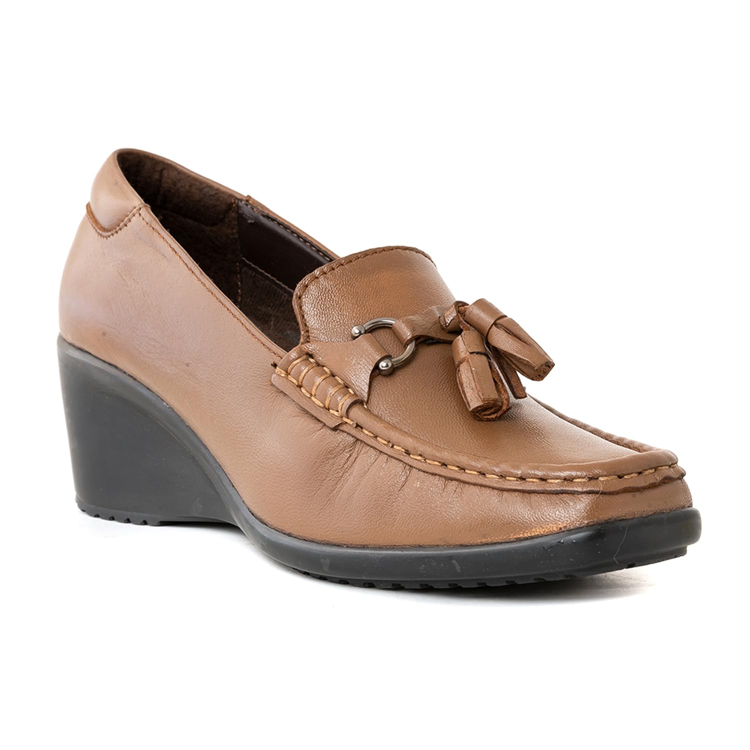 khadim's Wedge Heel Kiltie Loafers Casual Shoe for Women-picture-48