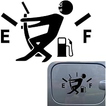 Funny Car Decal, Fuel Gauge Reflective Vinyl Sticker, Black
