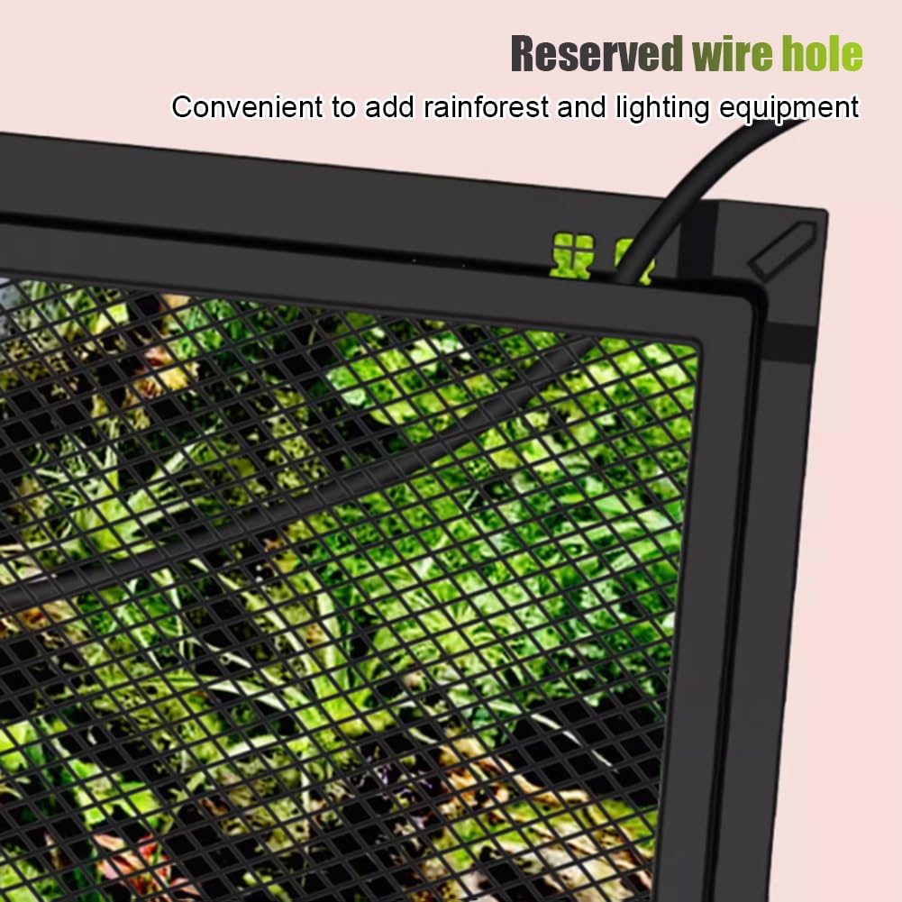 Tanque de terrario para reptiles, hábitat espacioso y seguro para lagartos, dragones barbudos, serpientes y gecos de leopardo, ideal para entusiastas de los reptiles