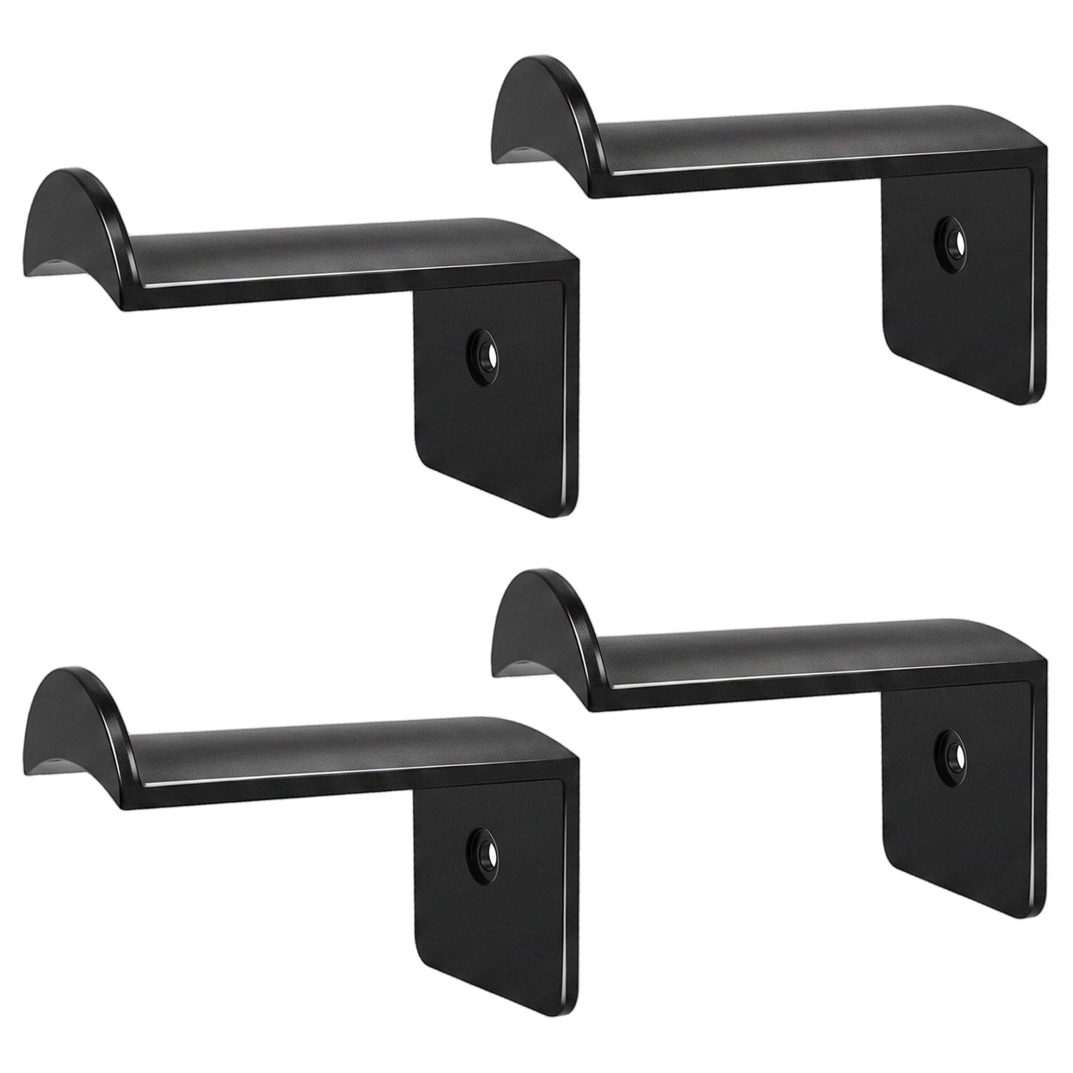 Xoeryoy 4PCS Cowboy Hat Holder, Wall Mounted Hat Hook Dual-Installation Hooks for Wall Adhesive Hooks for Hats, Scarves & Keys - Black
