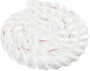 Twisted 3 Strand PolyDac Combo Utility & Towing Rope - White with Red ...