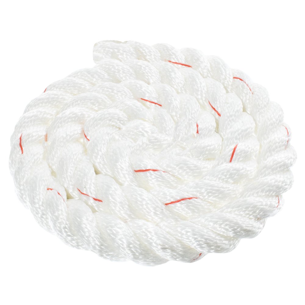 Twisted 3 Strand polydac Combo Utility &-Seil – Weiß mit Rot Tracer – 3/8, 1/2, 5/8, 3/4, 1, 1–1/2, 5,1 cm Durchmesser in 10, 25, 50, 100, 250, 300, 500, 600 Füße 1 1/2 inch X 500 feet