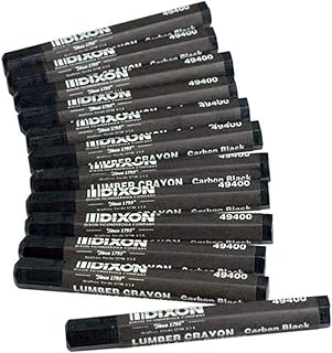 Dixon 49400 Lumber Marking Crayons, Black, 12-Pack
