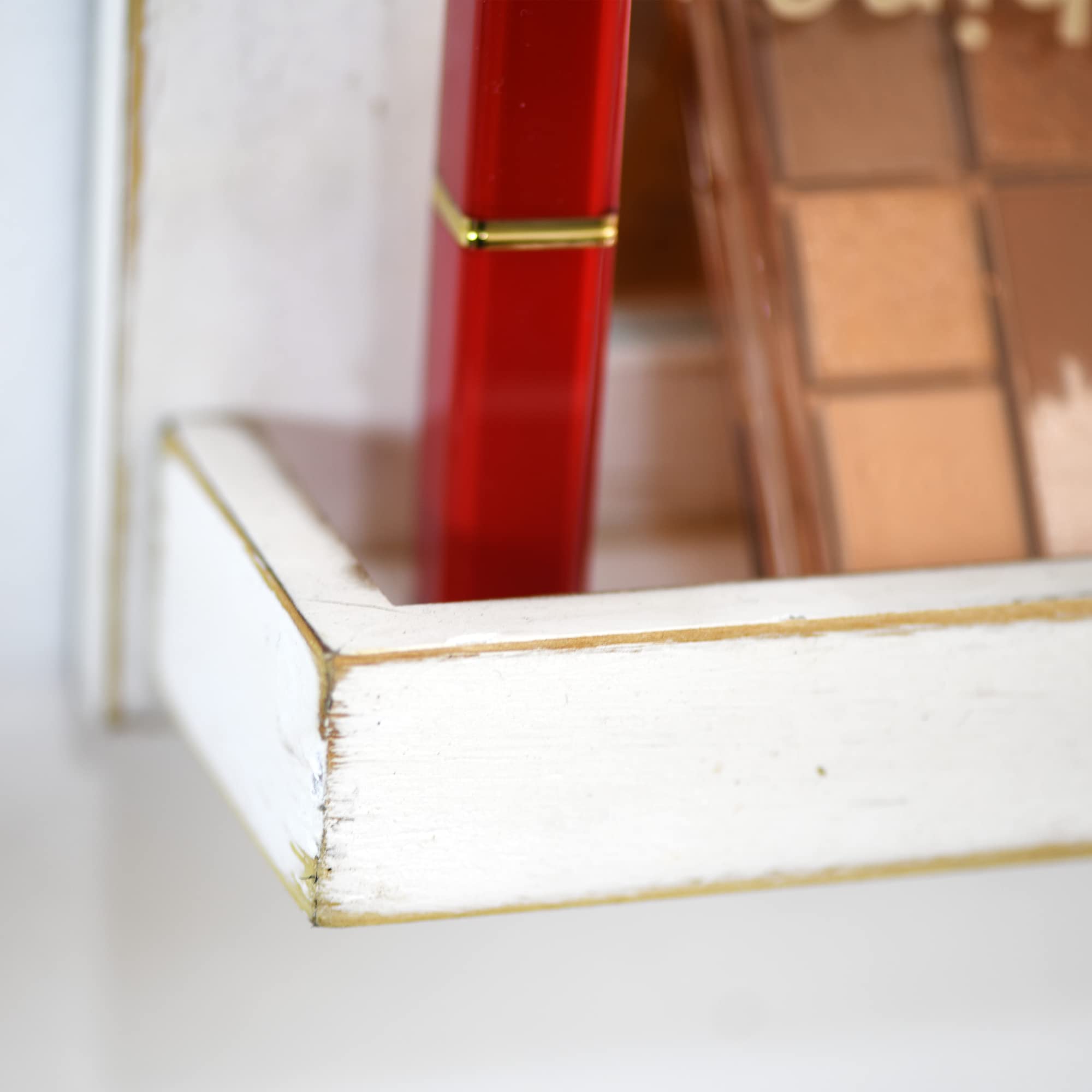 Funerom 11.8 x 15.8 inch Vintage Wood Farmhouse Wall Mirror Hanging Wall Mirror for Living Room or Bathroom Vanity White