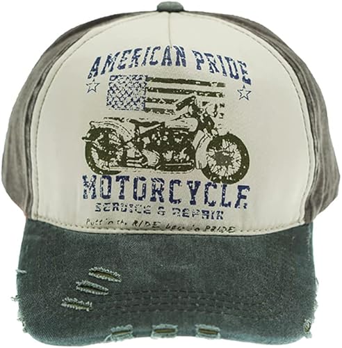 Miniatura 2 de Gorra de béisbol vintage 100% algodón lavado Denim Trucker Cap motocicleta patrón impresión sombrero al aire libre sol sombrero para hombre mujer