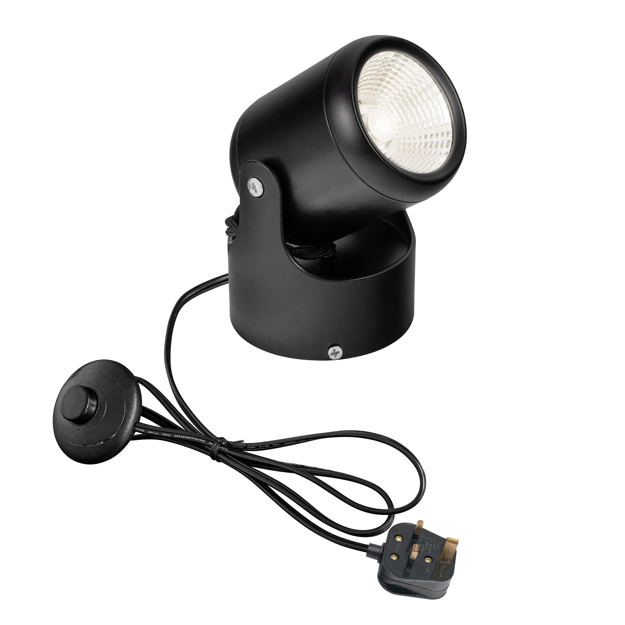 FSLiving 5 Wattage LED Accent Uplight with Plug-in Foot Control On Off Switch, Handheld Sized Portable Spot Light for Plant, Black