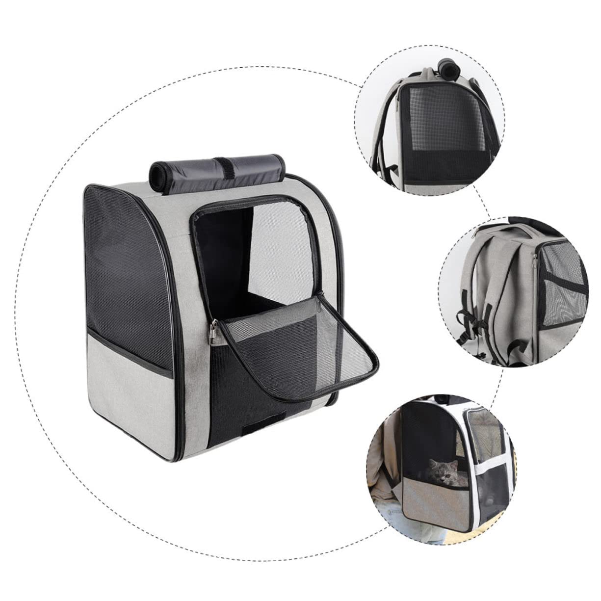 COLLBATH Tragbare Katzen Schultertasche aus Oxford Stoff mit Komfortablem Griff Großer Atmungsaktiver Haustier Rucksack für Reisen und Ausflüge mit Viel Stauraum