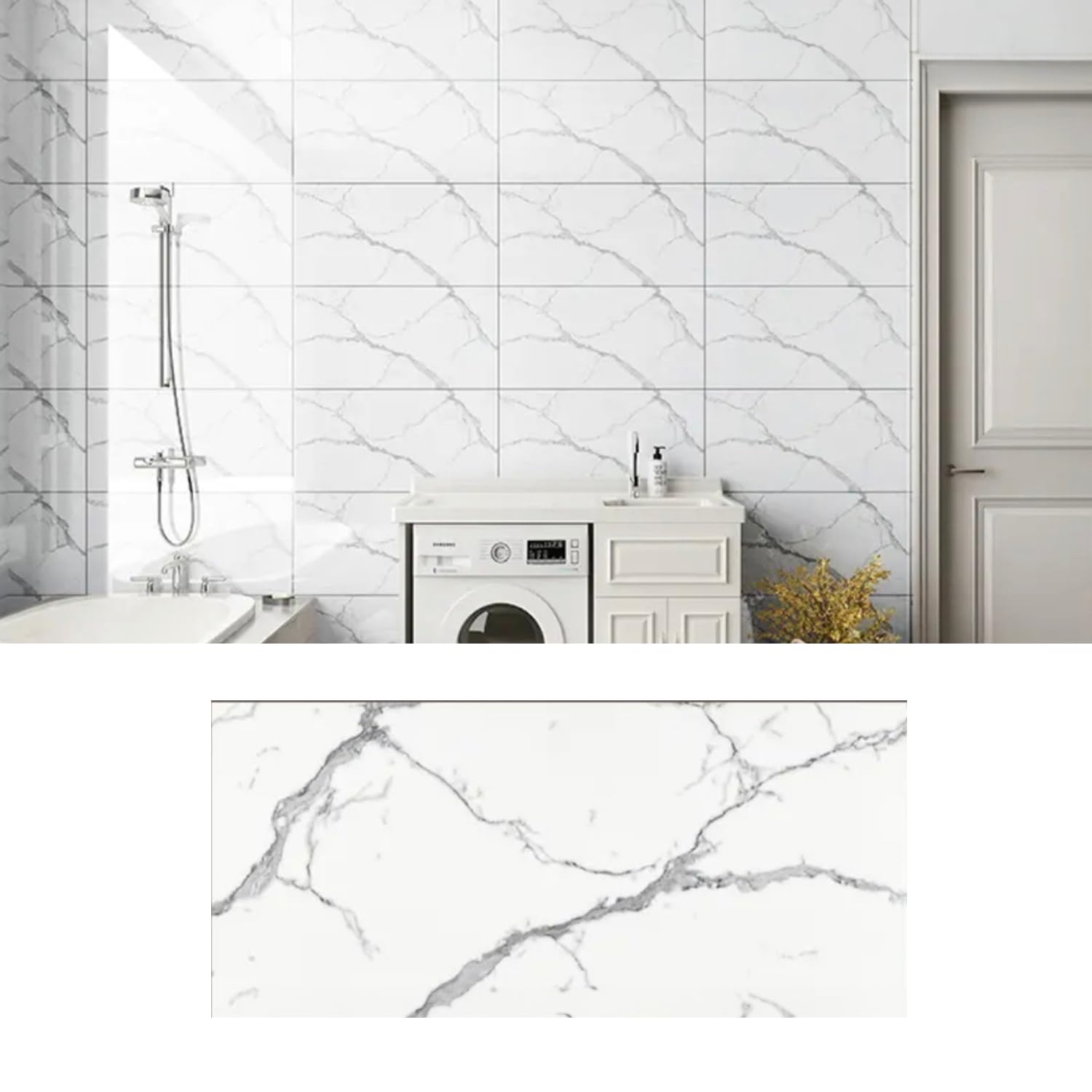 Jorunb 10pc 3D Wall Panel Diamond PVC Flower Textured Wall Panels for Living Room Bedroom Hotel Office Waterproof Wall Panel Diamond Textured Wall Tiles Wall Panels- 50x50CM (10, white)