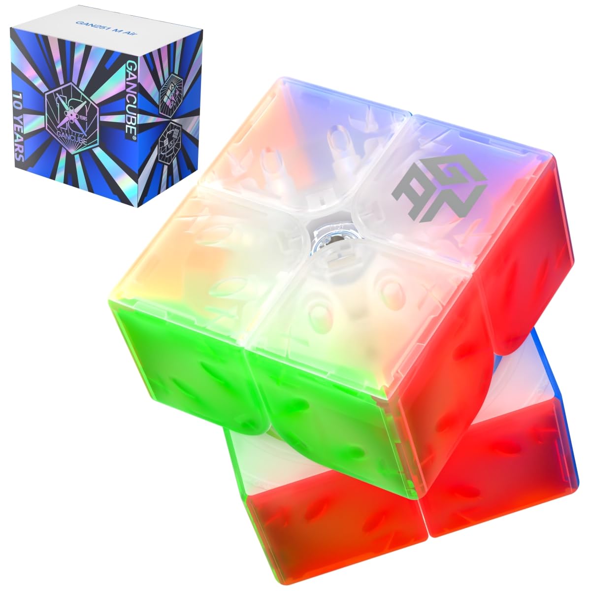 GAN 251 Air10th Anniversary Version Magic Cube 2x2 Magnetic Speed – Puzzle Magic Stickerless 2x2x2 Gans Cubes (GAN251 Air M Special 10th Anniversary)
