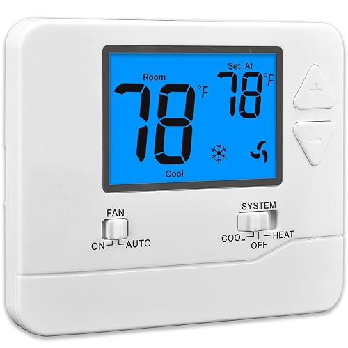 Suuwer Non-Programmable Thermostat for Home 1 Heat/1 Cool (Blue Backlight)