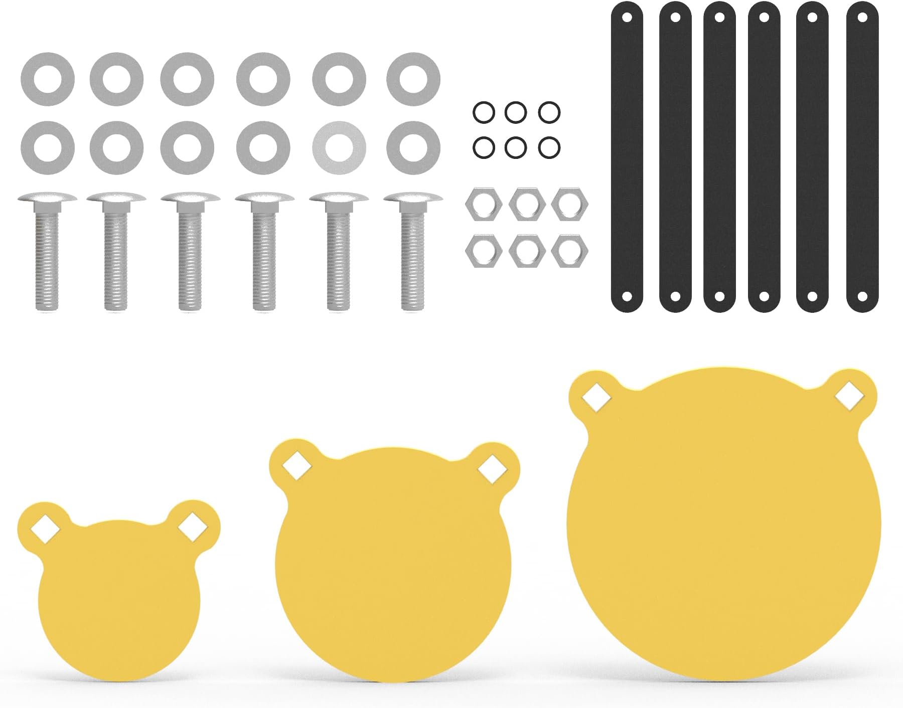 KNINE OUTDOORS 4",6",8" 1/2 inch Gong AR500 Targets for Shooting Range, Metal Targets Combo, Yellow