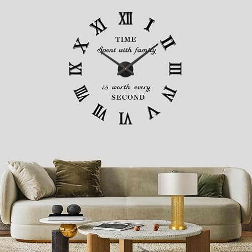 Miniatura 9 de Vangold - Reloj de pared con números romanos y sin esfera, decoración para el hogar, para sala de estar, dormitorio, sin marco ni esfera