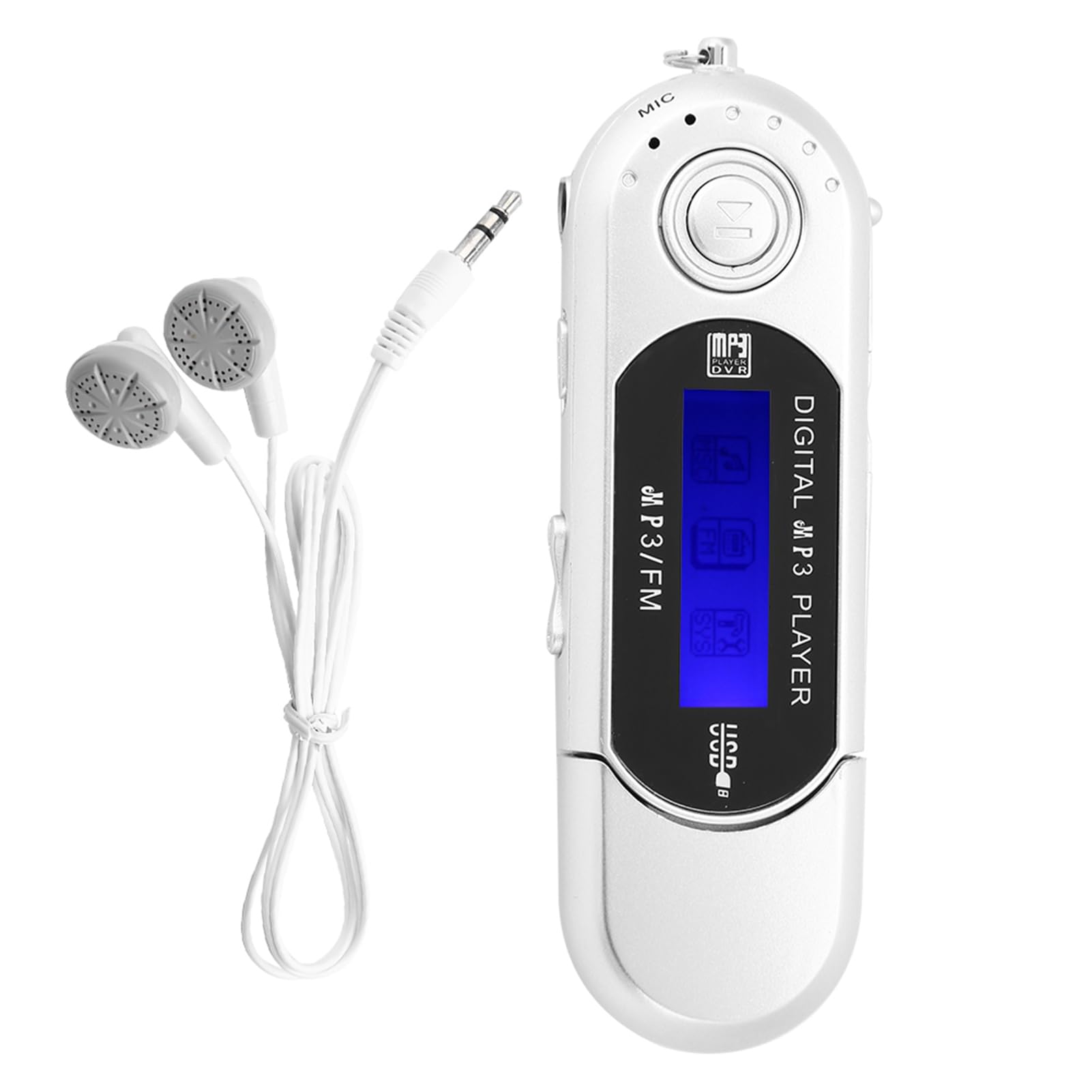 Lecteur MP3 Numérique, Lecteur MP3 USB De Musique Portable avec Support D'écran LCD Carte Micro SD/mémoire 32 Go Radio FM Enregistreur Vocal Carte TF(Gris)