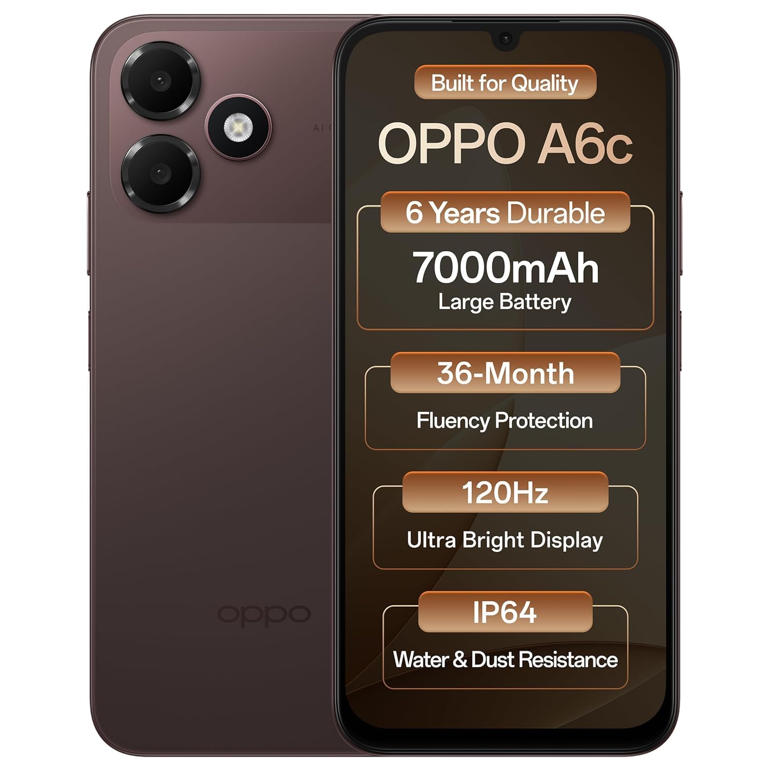 OPPO A6C 4G Smartphone 4GB+64GB Brown