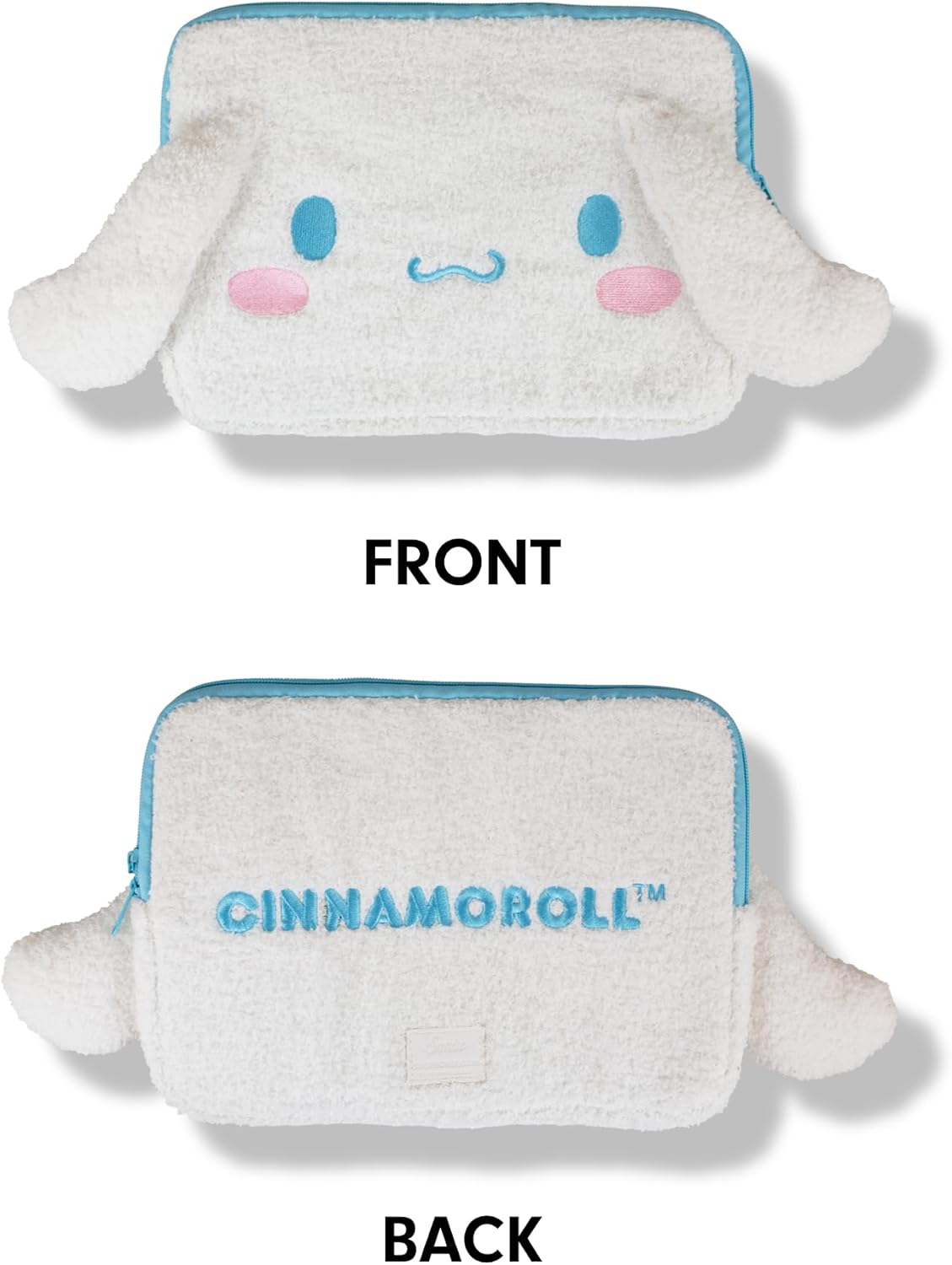 Sonix x Sanrio Plush Tech Sleeve | 11 inch Fuzzy iPad Tablet Pouch Carrying Case Cover, Protective Travel Bag | White - 11" | Cinnamoroll